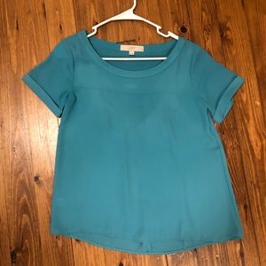 Turquoise silk top